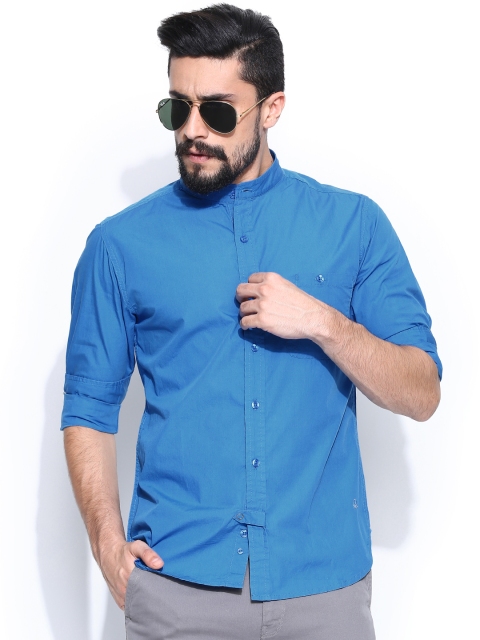 

United Colors of Benetton Men Blue Casual Shirt