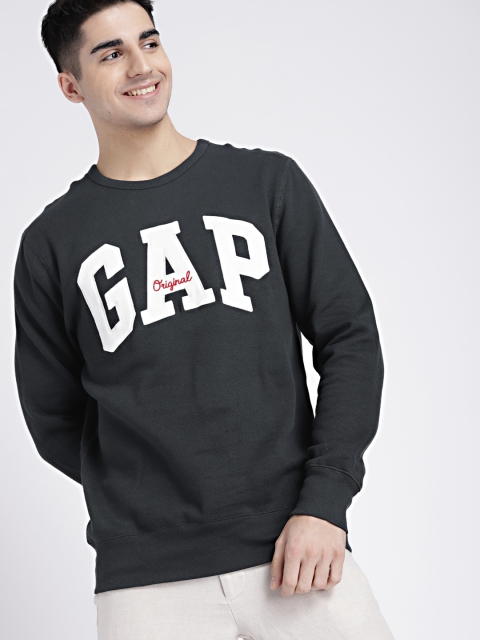 

GAP Men's Black Logo Fleece Crewneck Sweatshirt