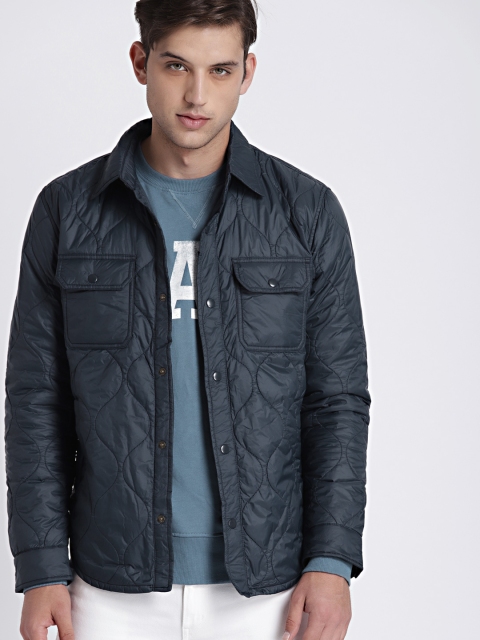 

GAP Men's Navy Blue Quilted Shirt Jacket