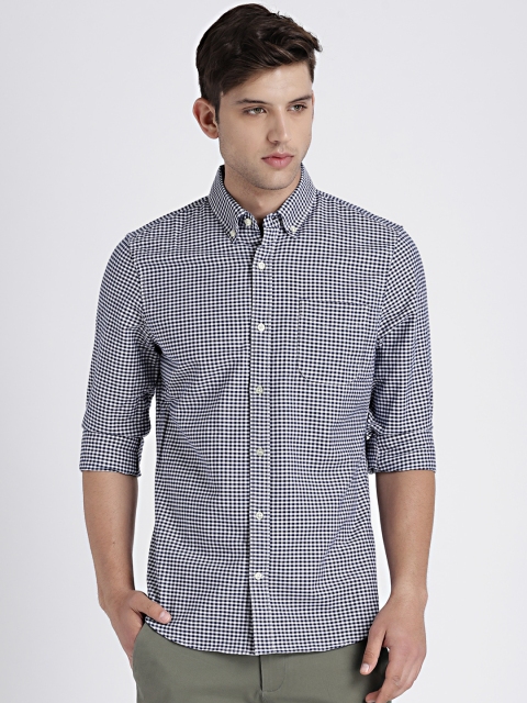 

GAP Men's Navy & White Oxford Shirt in Stretch, Blue