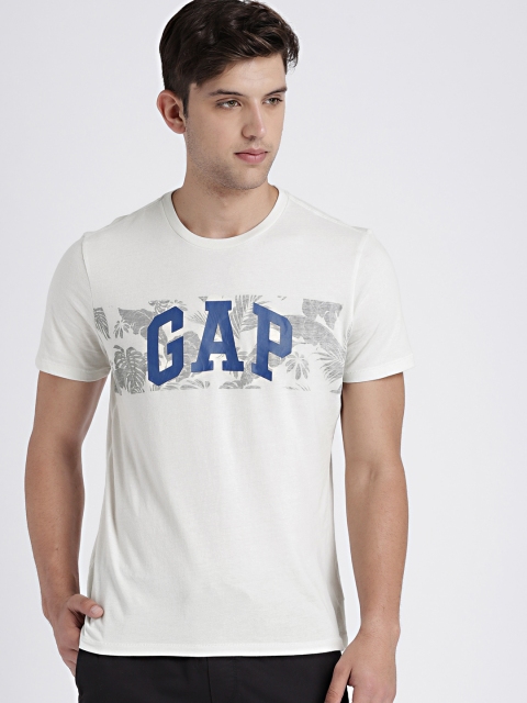 

GAP Men's White Logo Short Sleeve Crewneck T-Shirt