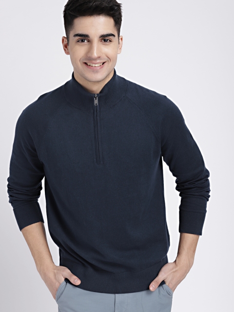 

GAP Men's Navy Blue Half-Zip Mockneck Pullover Sweater