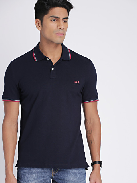 

GAP Men's Navy Basic Polo with logo, Navy blue