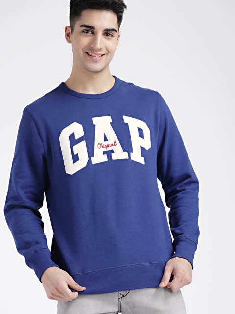 

GAP Men's Blue Logo Fleece Crewneck Sweatshirt