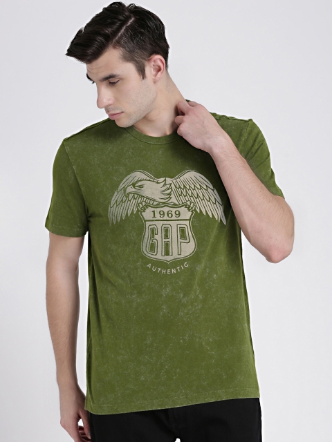 

GAP Men's Green Short Sleeve Graphic Crewneck T-Shirt