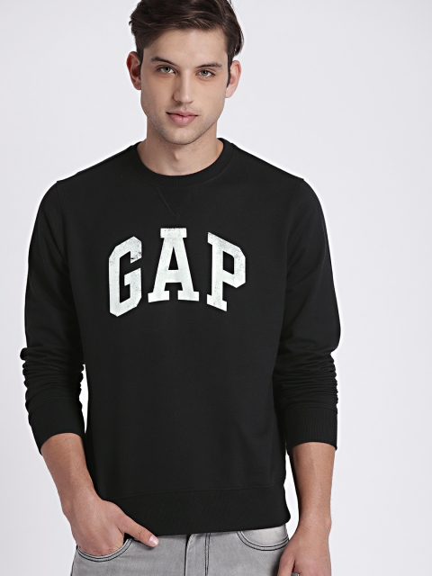 

GAP Men's Black Logo Fleece Crewneck Sweatshirt