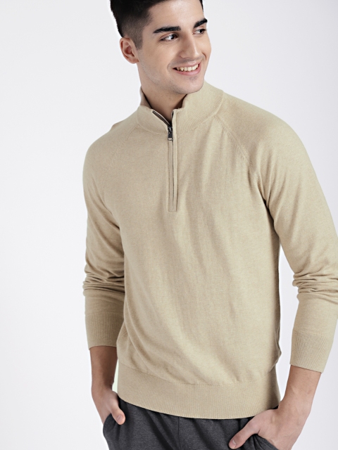 

GAP Men's Beige Half-Zip Mockneck Pullover Sweater