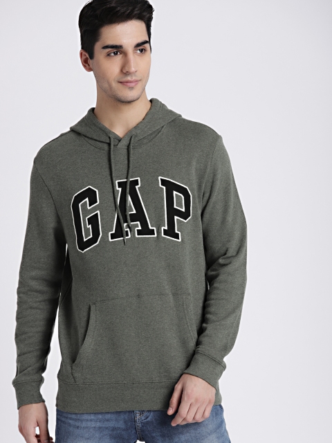 

GAP Men's Grey Logo Fleece Pullover Hoodie