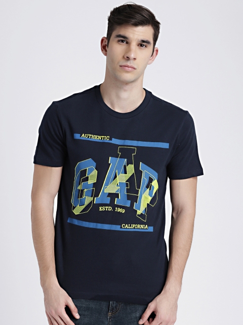 

GAP Men's Navy Logo Graphic Short Sleeve Crewneck T-Shirt, Navy blue