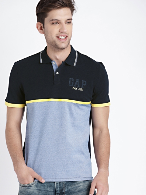 

GAP Men's Navy Colorblock Polo Shirt, Navy blue