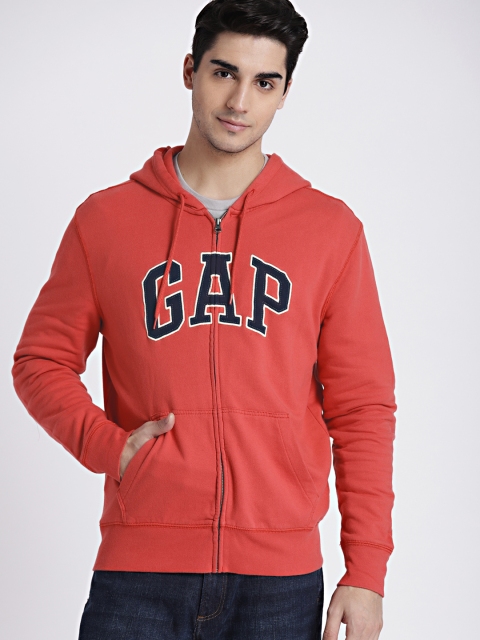 

GAP Men's Red Fleece Logo Zip Hoodie