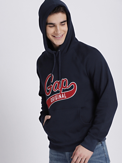 

GAP Men's Navy Blue Logo Script Pullover Hoodie