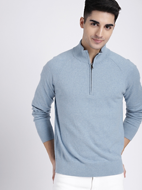 

GAP Men's Blue Half-Zip Mockneck Pullover Sweater