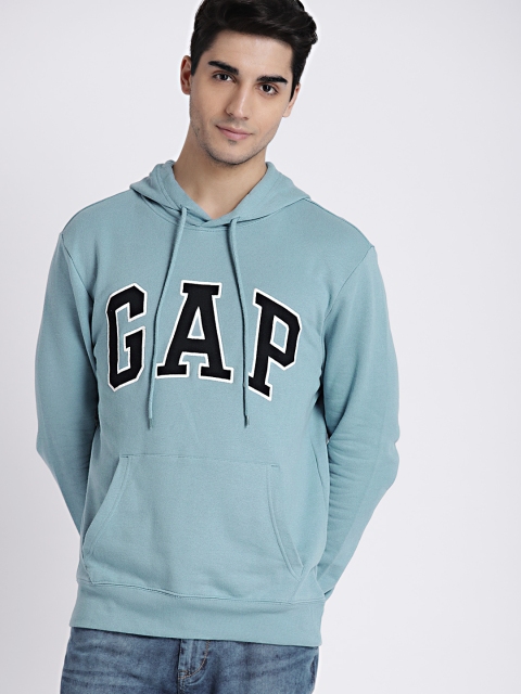 

GAP Men's Blue Logo Fleece Pullover Hoodie