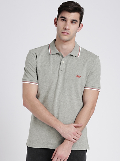 

GAP Men's Basic Polo with logo, Grey melange