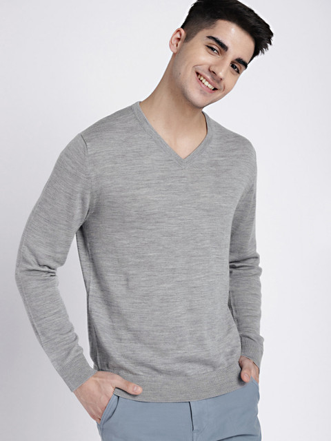 

GAP Men's Grey Melange V-Neck Pullover Sweater