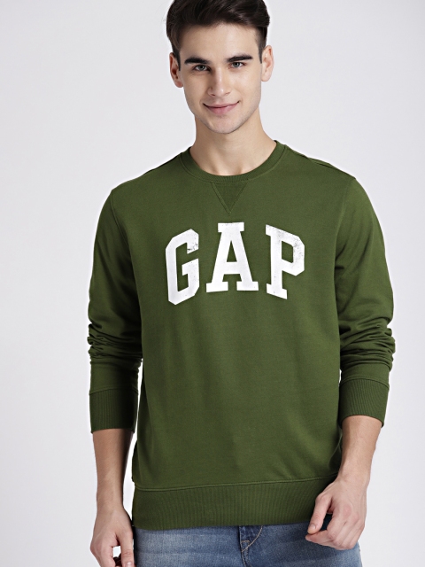 

GAP Men's Green Logo Fleece Crewneck Sweatshirt