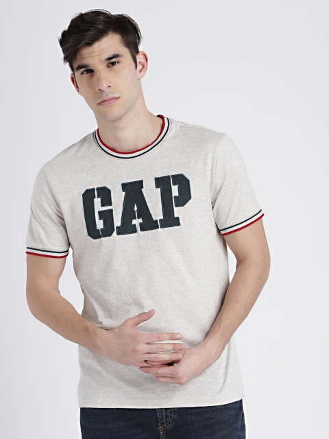 

GAP Men's Grey Tipped Neck Logo Tee