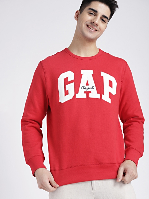 

GAP Men's Red Logo Fleece Crewneck Sweatshirt