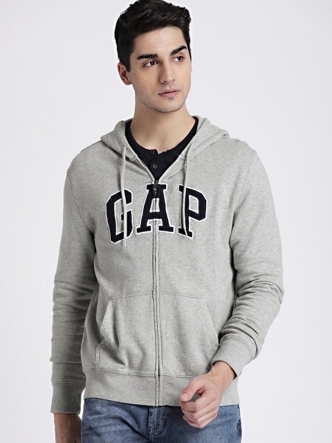 

GAP Men's Grey Fleece Logo Zip Hoodie