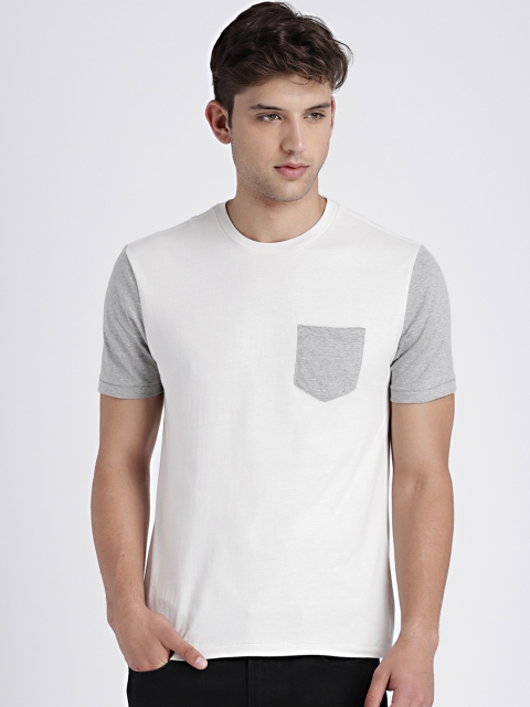 

GAP Mens White Short Sleeve Colorblocked Pocket Crewneck Pure Cotton T-shirt