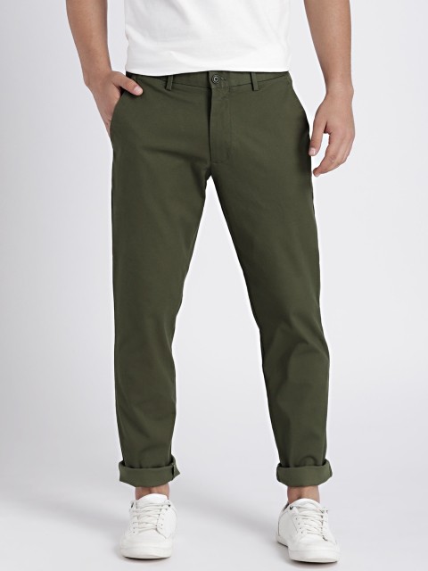 

GAP Men's Olive Green Vintage Wash Khakis in Slim Fit with GapFlex