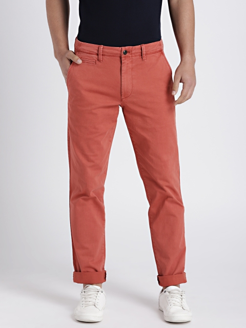 

GAP Men's Coral Pink Vintage Wash Khakis in Slim Fit with GapFlex