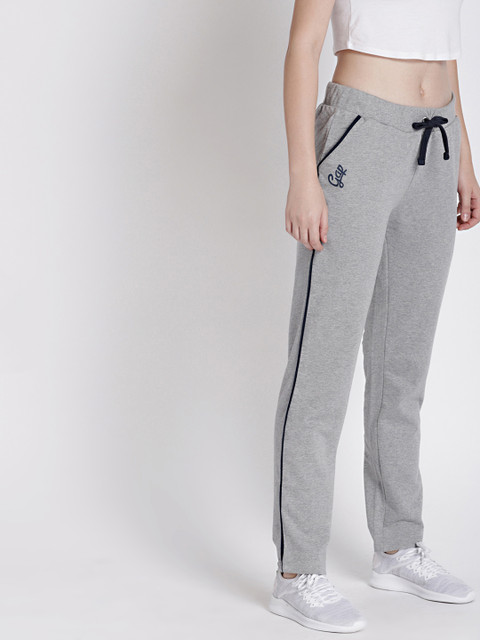 

GAP Women's Side Seam Taping Detail Track Pants, Grey melange