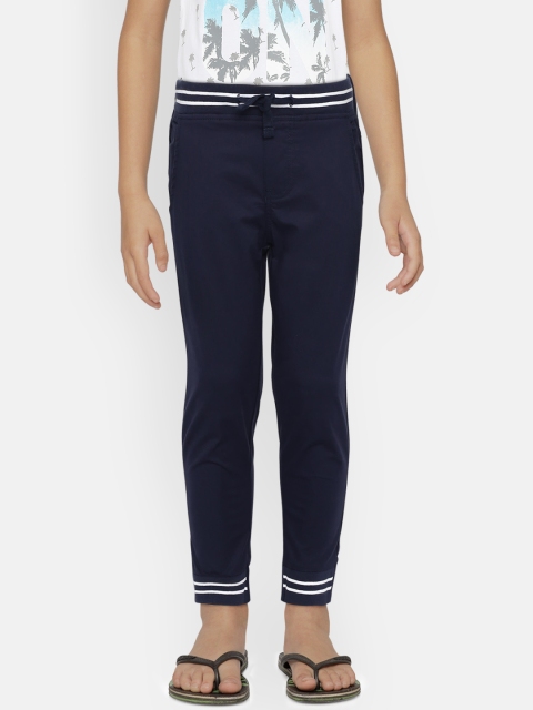 

United Colors of Benetton Boys Navy Blue Regular Fit Solid Joggers