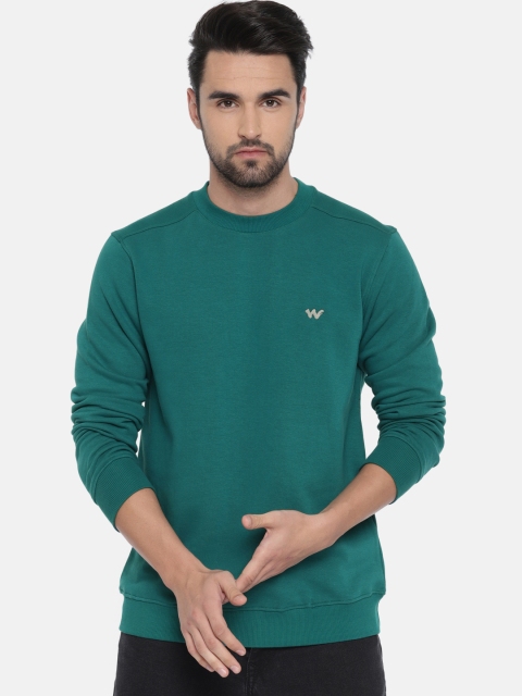 

Wildcraft Men Green Solid Basic Sweatshirt