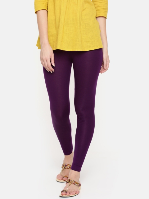 

De Moza Women Purple Solid Ankle-Length Leggings