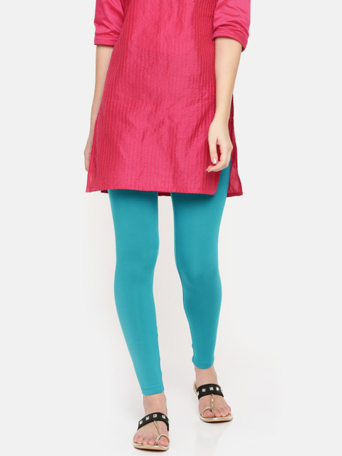 

De Moza Teal Blue Ankle-Length Leggings