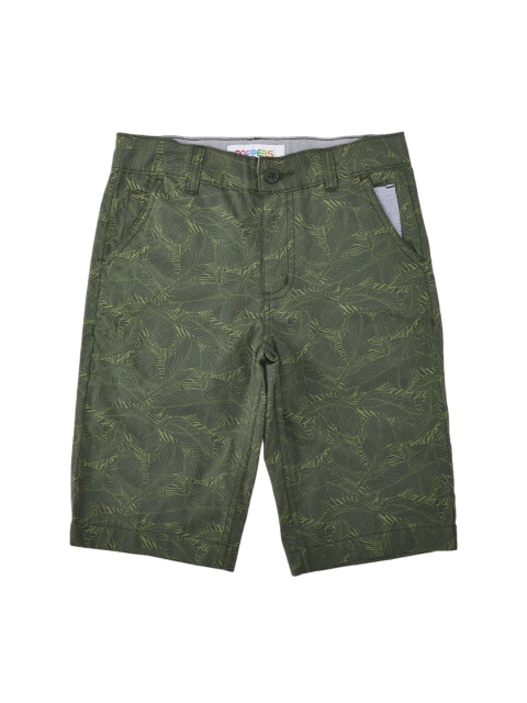 

POPPERS by Pantaloons Boys Olive Green Printed Regular Fit Chino Shorts