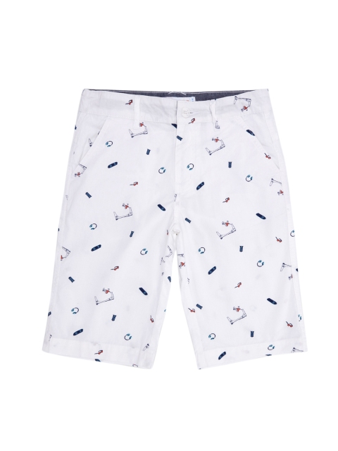

POPPERS by Pantaloons Boys White Printed Regular Fit Chino Shorts