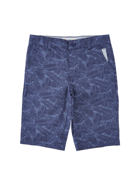 

POPPERS by Pantaloons Boys Blue Printed Regular Fit Chino Shorts