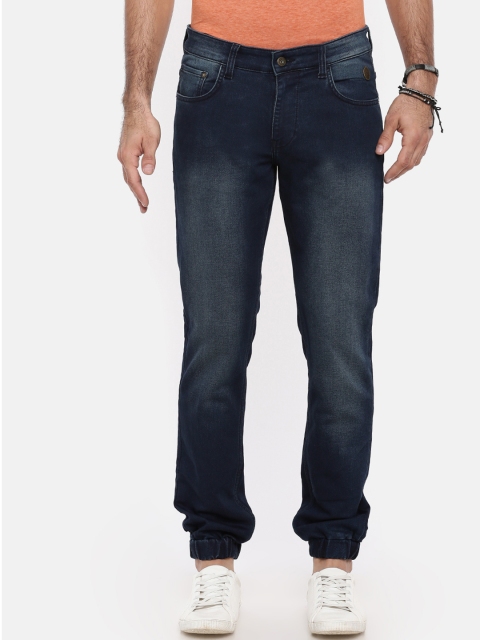 

Breakbounce Men Blue Slim Fit Mid-Rise Clean Look Stretchable Joggers