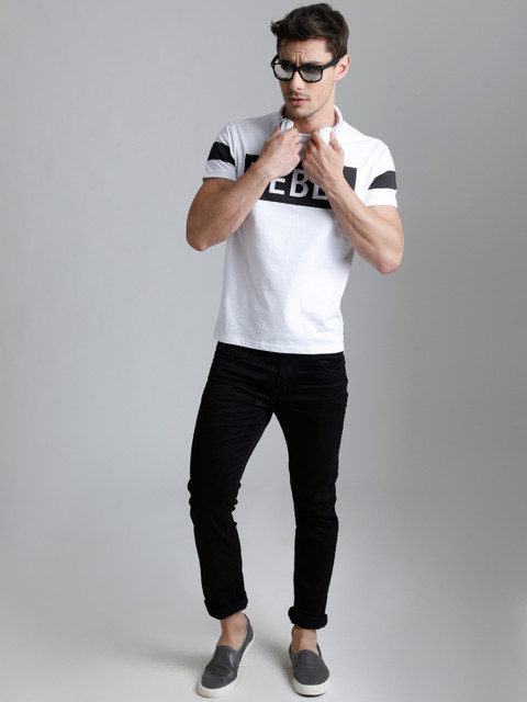 

DILLINGER Men White Printed Round Neck T-shirt
