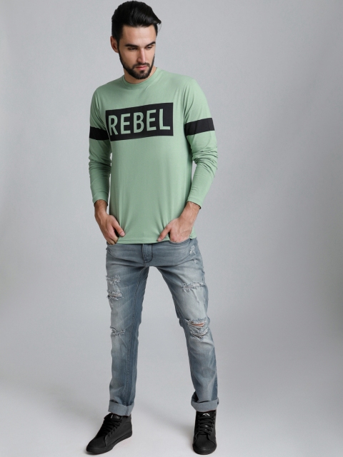 

DILLINGER Men Green Printed Round Neck T-shirt