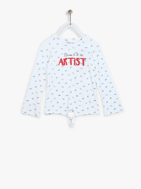

Palm Tree Girls White Checked Blouson Top