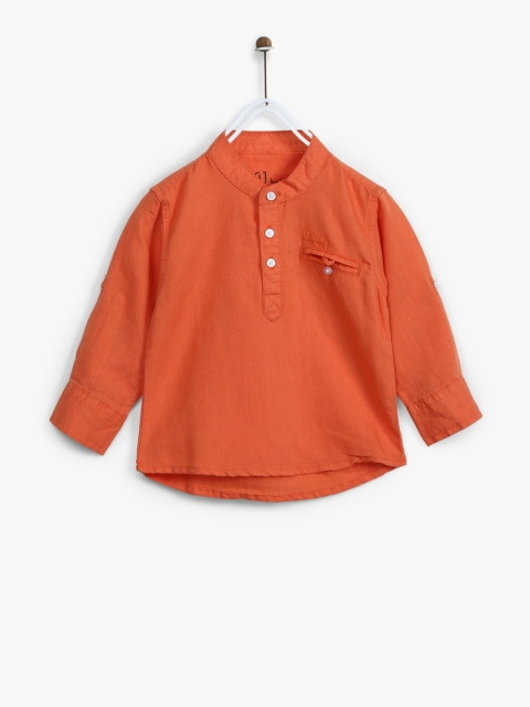 

Gini and Jony Boys Orange Regular Fit Solid Casual Shirt