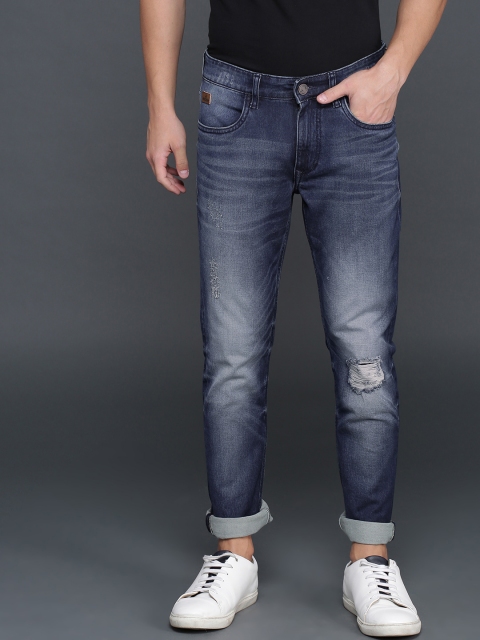 

WROGN Men Blue Slim Fit Mid-Rise Mildly Distressed Stretchable Jeans
