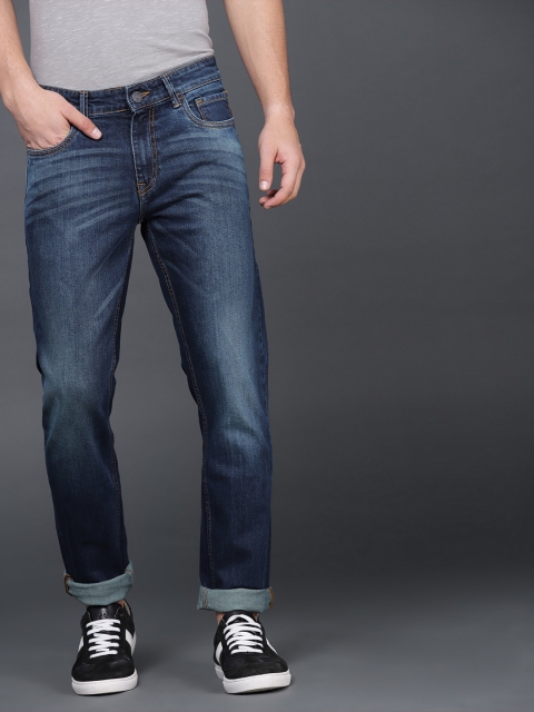 

WROGN Men Blue Slim Fit Mid-Rise Clean Look Stretchable Jeans