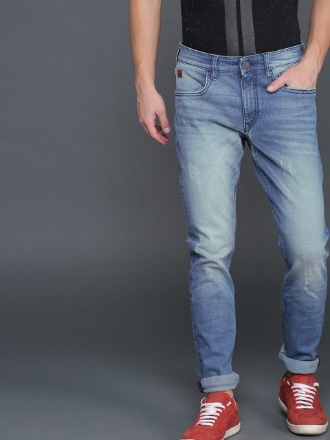 

WROGN Men Blue Slim Fit Mid-Rise Mildly Distressed Stretchable Jeans