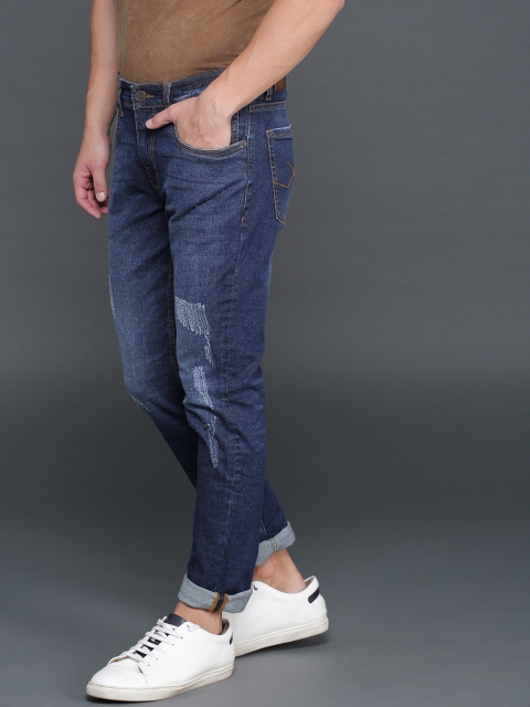 

WROGN Men Blue Slim Fit Mid-Rise Mildly Distressed Stretchable Jeans