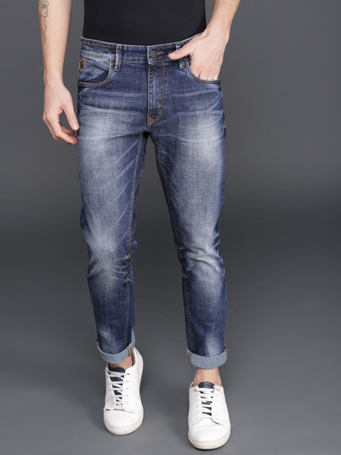 

WROGN Men Blue Slim Fit Mid-Rise Clean Look Stretchable Jeans