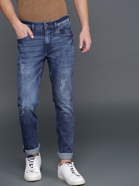 

WROGN Men Blue Slim Fit Mid-Rise Mildly Distressed Stretchable Jeans