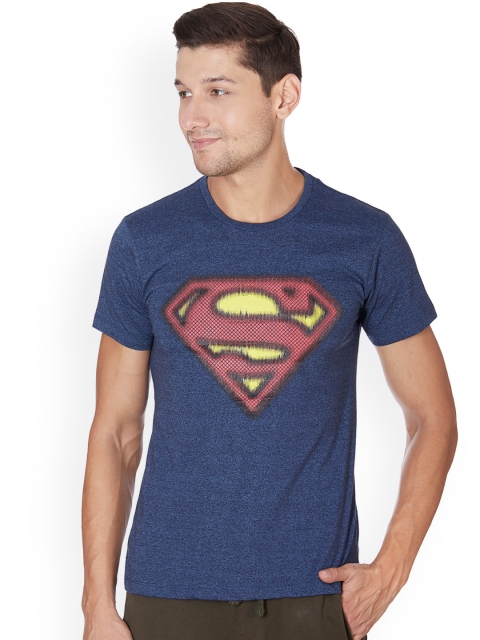 

Free Authority Men Blue Superman Printed Round Neck T-Shirt