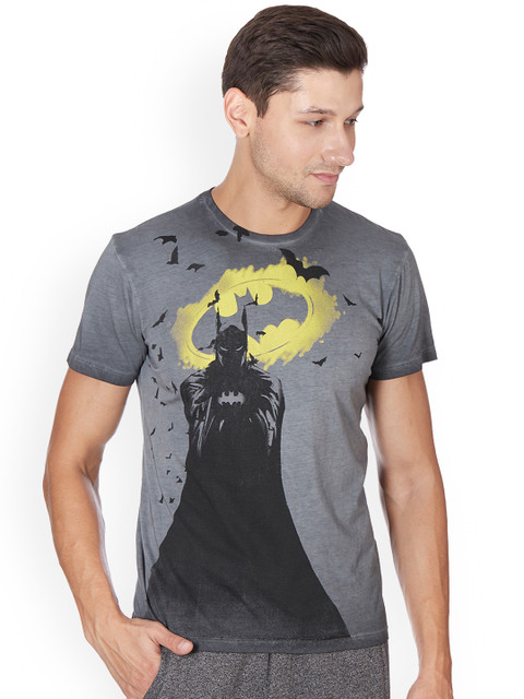 

Free Authority Men Grey Batman Printed Round Neck T-Shirt