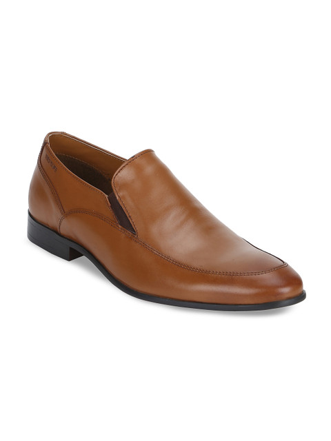 

Red Tape Men Tan Brown Leather Formal Slip-Ons