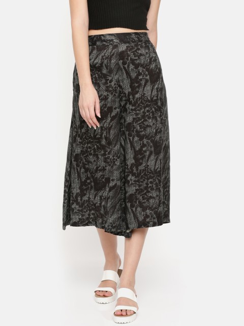 

De Moza Women Black & Grey Printed Culottes
